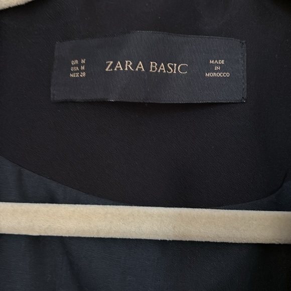 Zara Basics Black Tie Belted Vest Medium Lined - Picture 3 of 5